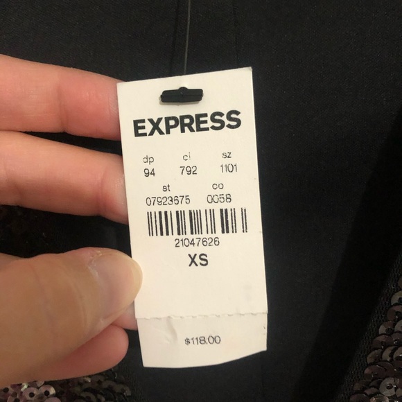 NEW Sequin Black and Silver Dress by Express - Picture 4 of 4